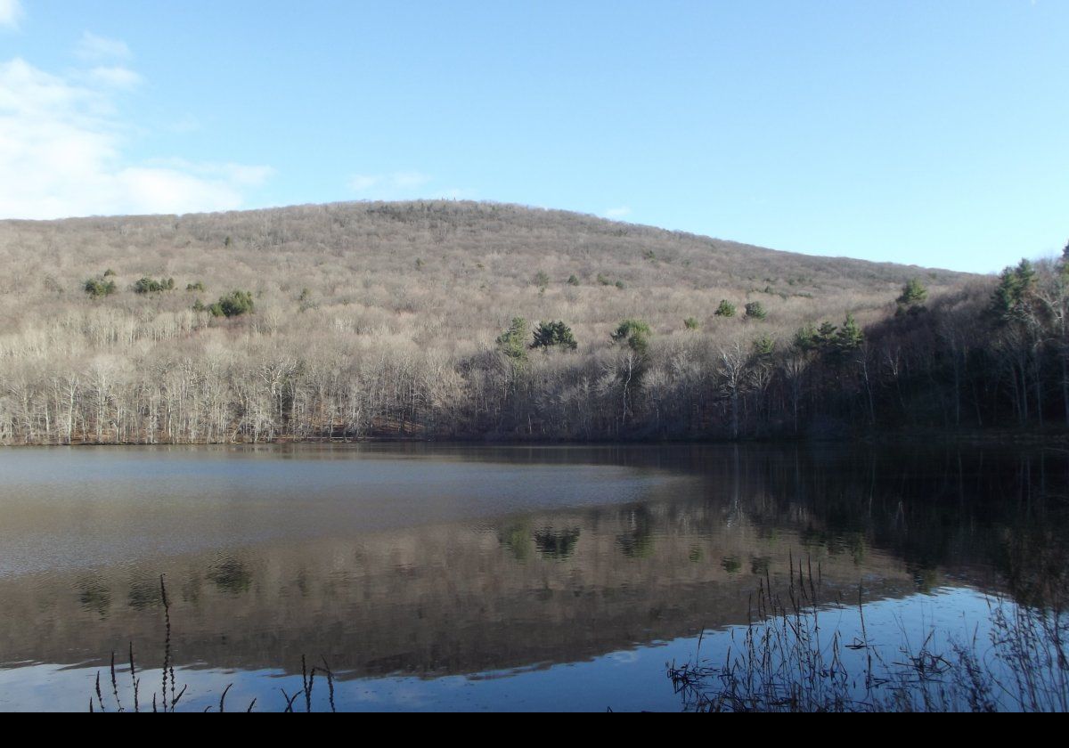 Woods Pond is located on the edge of the October Mountain State Forest, near Lee in Massachusetts.