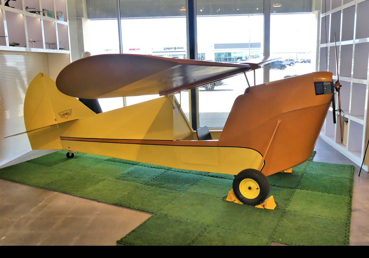 A handbuilt replica of a 1929 Aeronca C-2 built in 2007 using a lawn-mower engine!  Click the image for a different view & more inflrmation.
