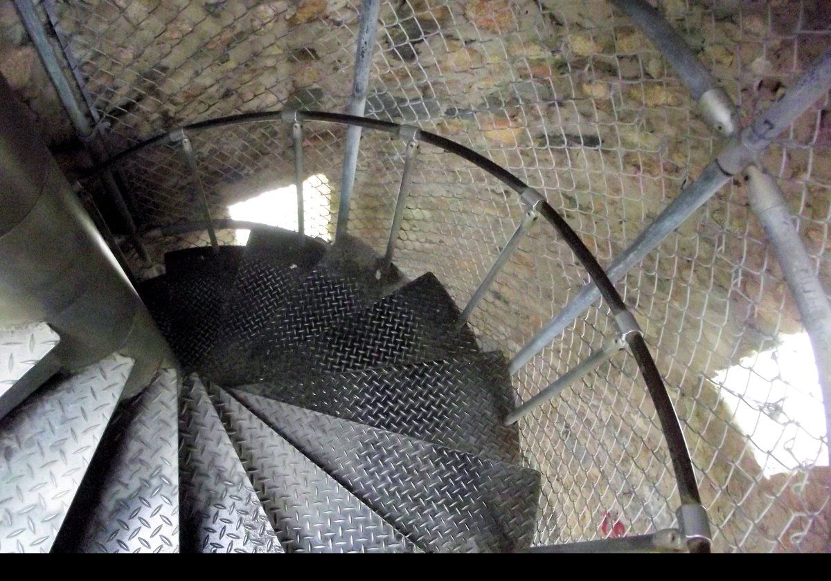Looking back down the stairs as we approach the viewing area on top of the tower.