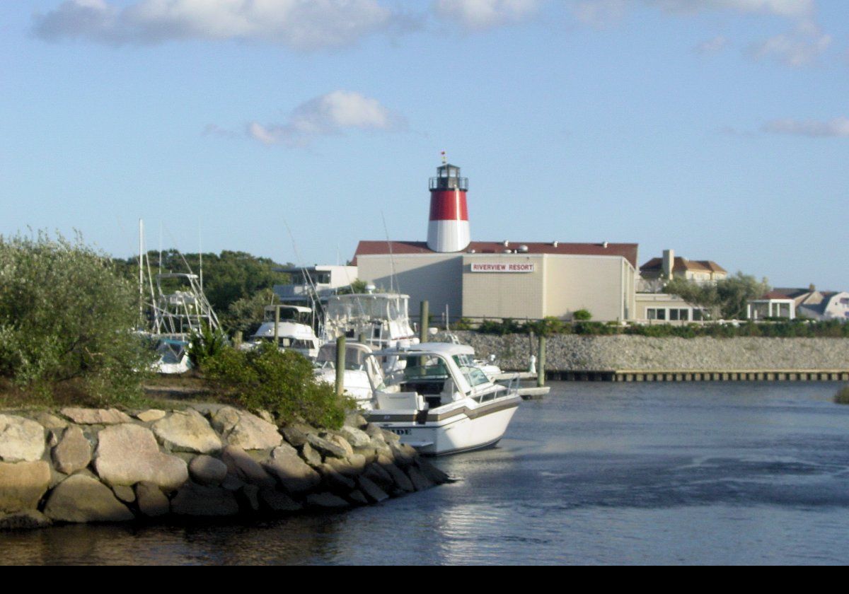 Looking across Parkers River towards the Riverview Resort.