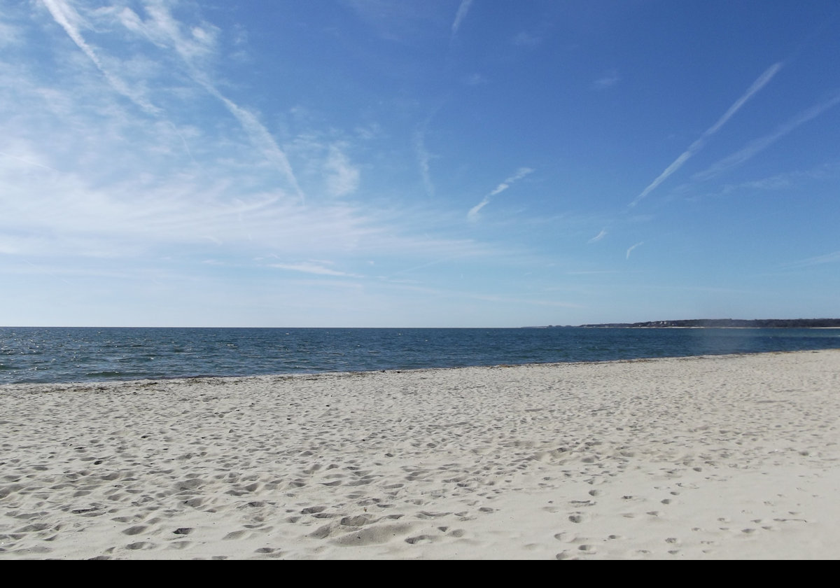 Hardings Beach. Located to the west of Chatham, on Nantucket Sound, it has a sandy beach and warmer, calmer water.