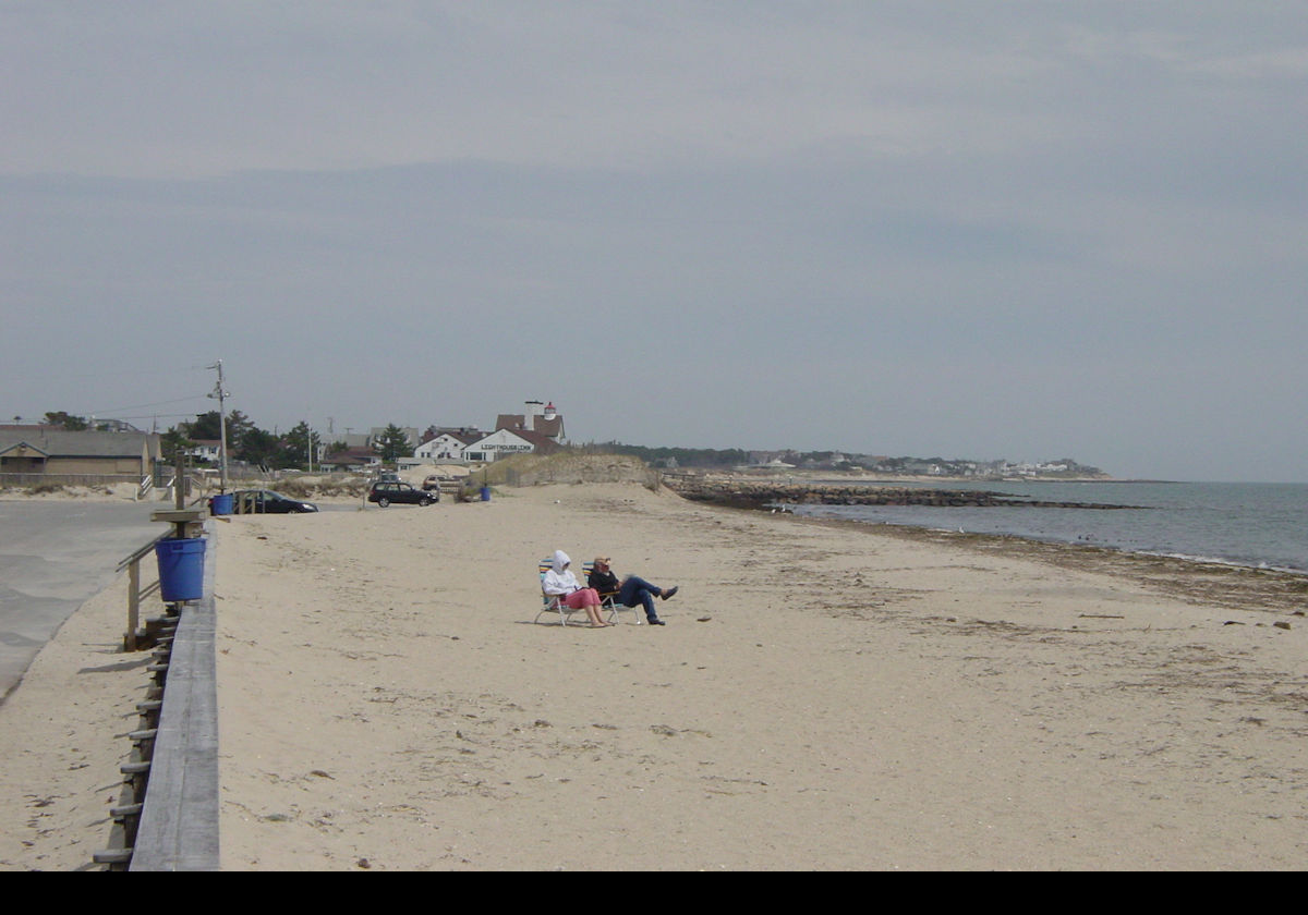 West Dennis Beach with the Lighthouse Inn (West Dennis) in the distance.