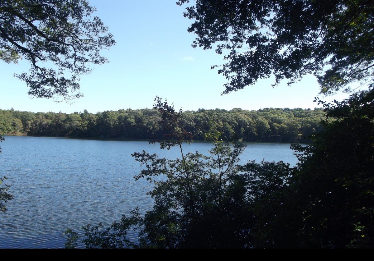 Looking across Upper Shawme Lake set in the heritage museum gardens.