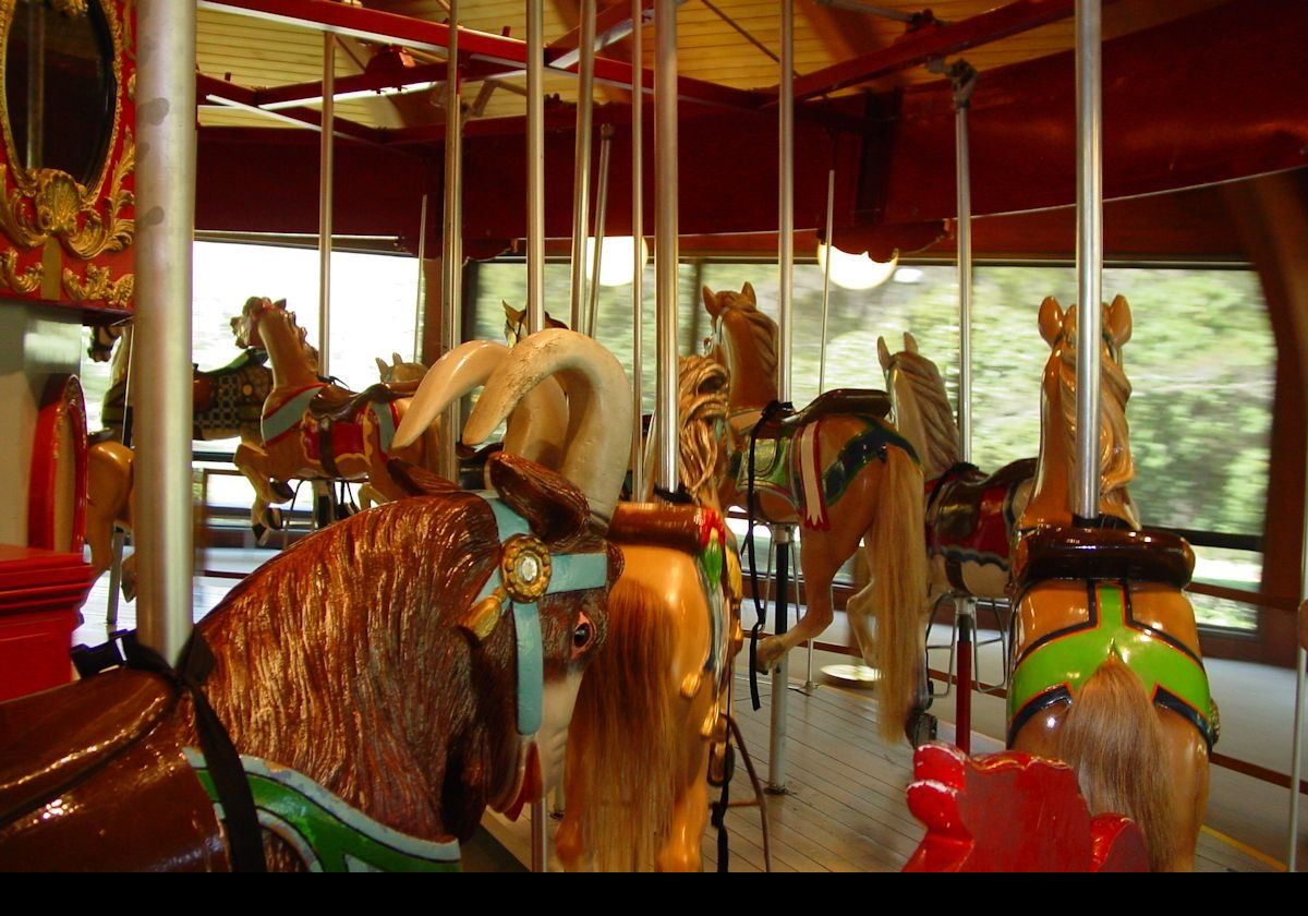 This hand carved carousel dates back to 1908 when it was made by Charles Looff, so it has been in operation for over a hundred years.