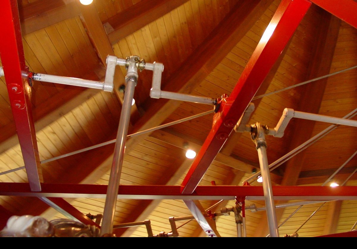 Detail of the carousel mechanism that raises & lowers the horses as it rotates.