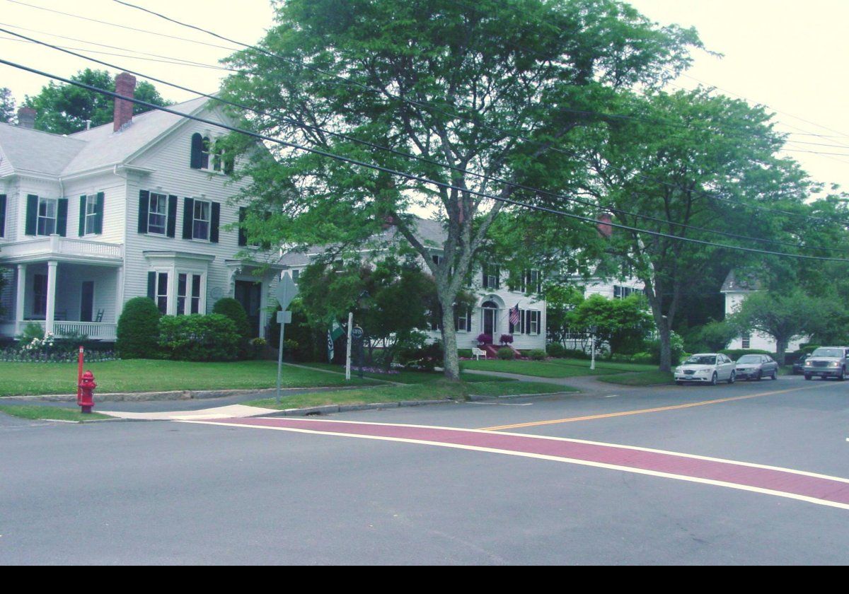 A quiet residential street in Sandwich, MA.