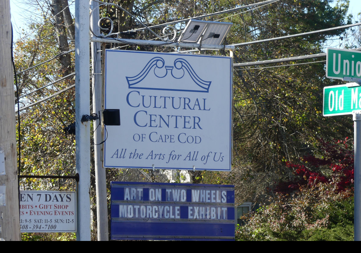 Art on Two Wheels at the Cultural Center of Cape Cod in South Yarmouth.  Featuring a collection of Harley-Davidson Motorcycles.