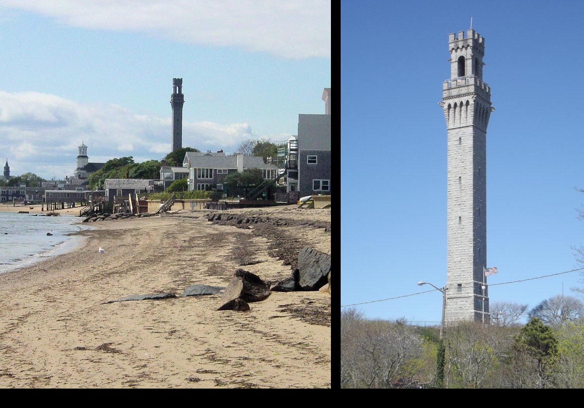 This is the Pilgrim Monument in Provincetown, MA.  Built between 1907 & 1910, it commemorates the first landing of the Pilgrims on board the Mayflower in 1620.  Interestingly, it is the tallest structure in the US built entirely from granite.  