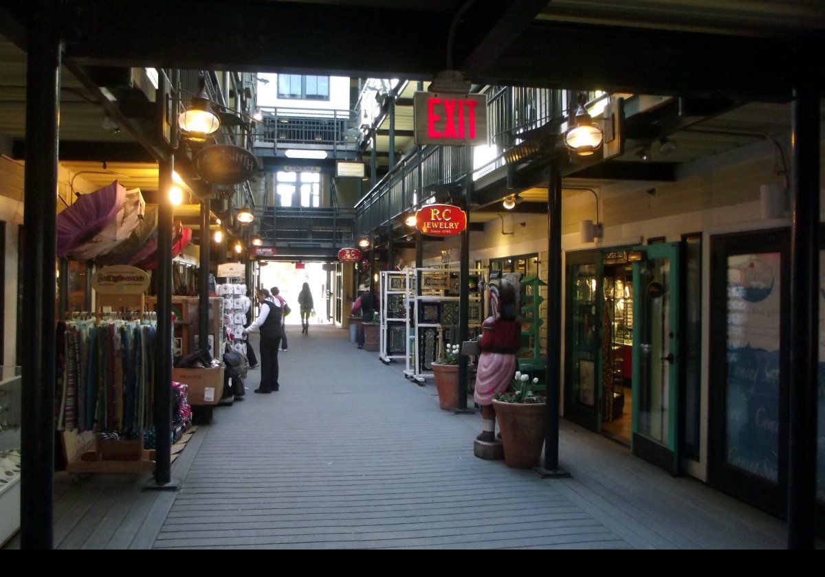 A shopping arcade in Provincetown town center.