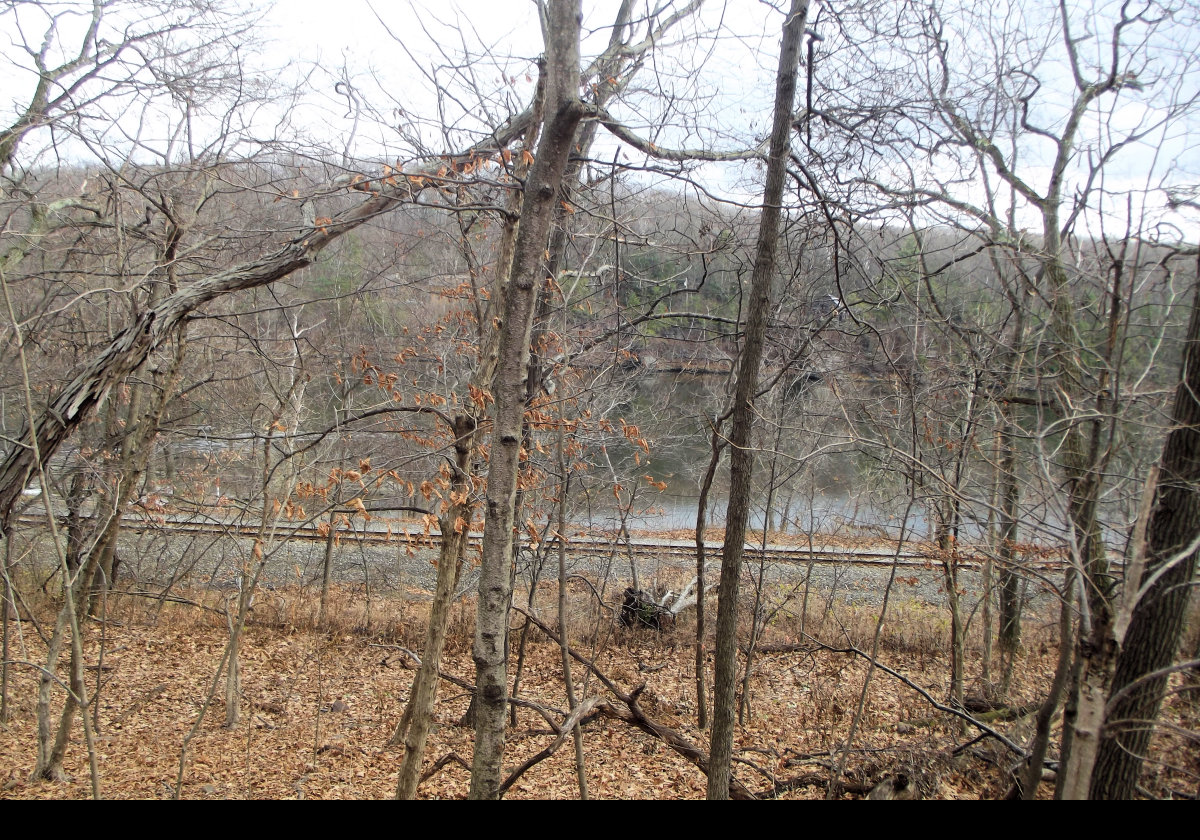 The Conecticut River just beyond the railway lines.