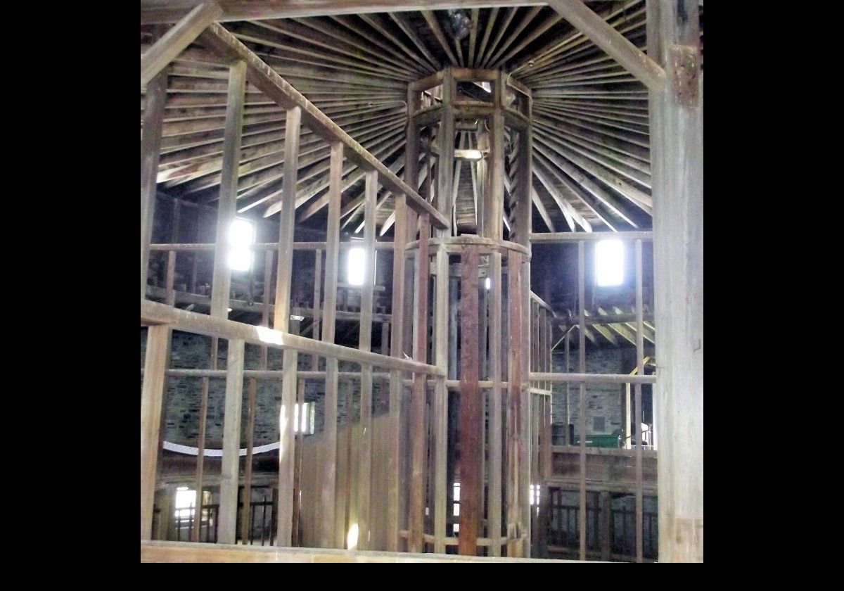 The interior structure that supports the roof of the Barn.