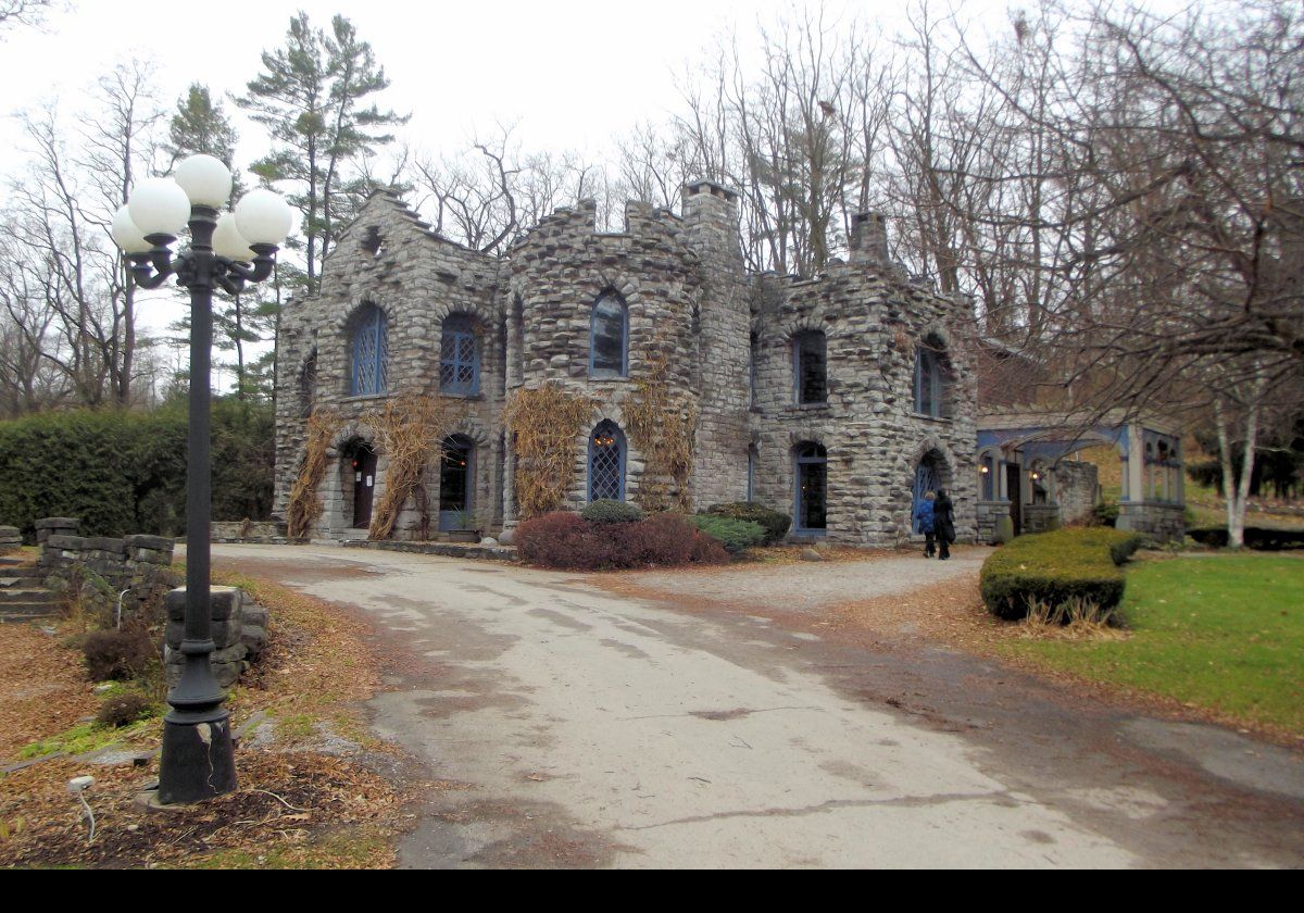 He built Beardslee Castle in 1860, influenced heavily by the design of traditional Irish castles.  As his business took him to New York City quite often, he had a covered walkway built down to the local station, East Creek.