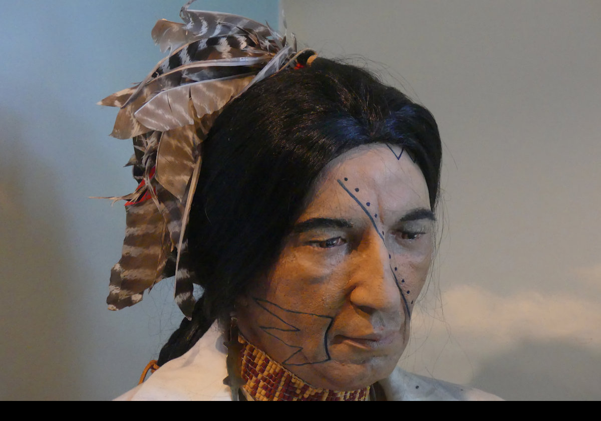 The very realistic head of the native American in the previous picture.