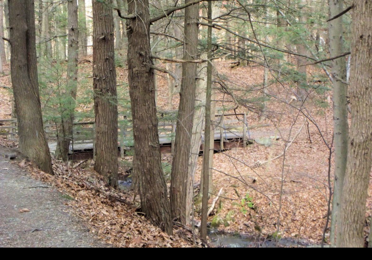 There is a small bridge that takes you across the Agawamuck Creek.