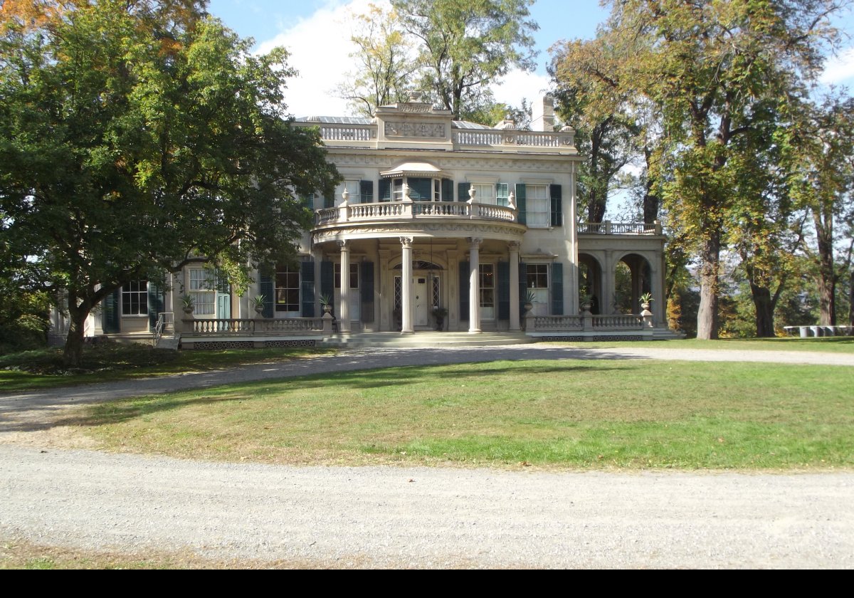 Janet Livingston Montgomery had the original federal style house built in 1803 having bought the farmland.  Unfortunately, interior photography was not allowed but we do have some exterior shots of the house & grounds.