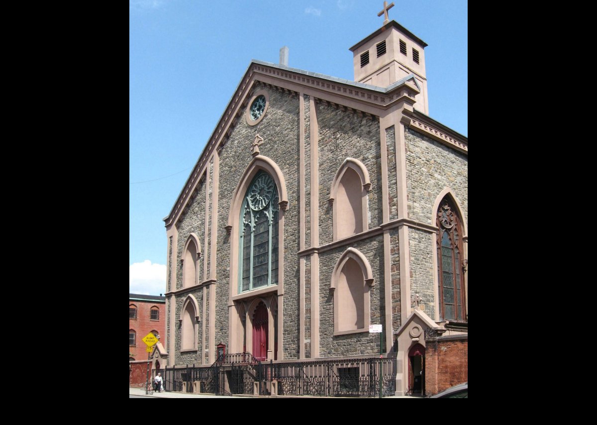 St. Patrick's Old Cathedral taken from Mulberry Street. It was dedicated in 1815, and is being restored.