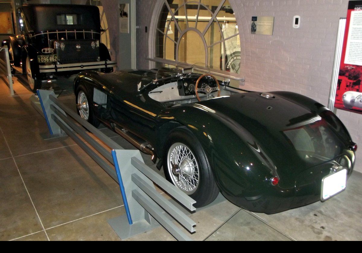 The beautiful post-war Jaguar XK120 was too heavy to be competitive racer, so Jaguar devloped a racing version; the "C" Type.