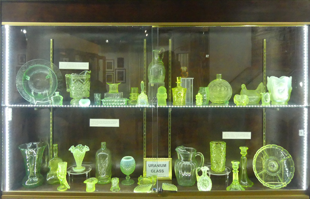 Uranium glass under normal lighting.  Notice the pale green color.  The next piccture shows how itlooks under ultraviolet lighting.