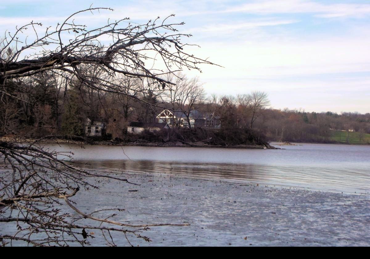 The Esopus Creek feeds into the Hudson River near the Saugerties Lighthouse. The remaining pictures document the creek and the river as we took the walk from Lighthouse Drive to the lighthouse.