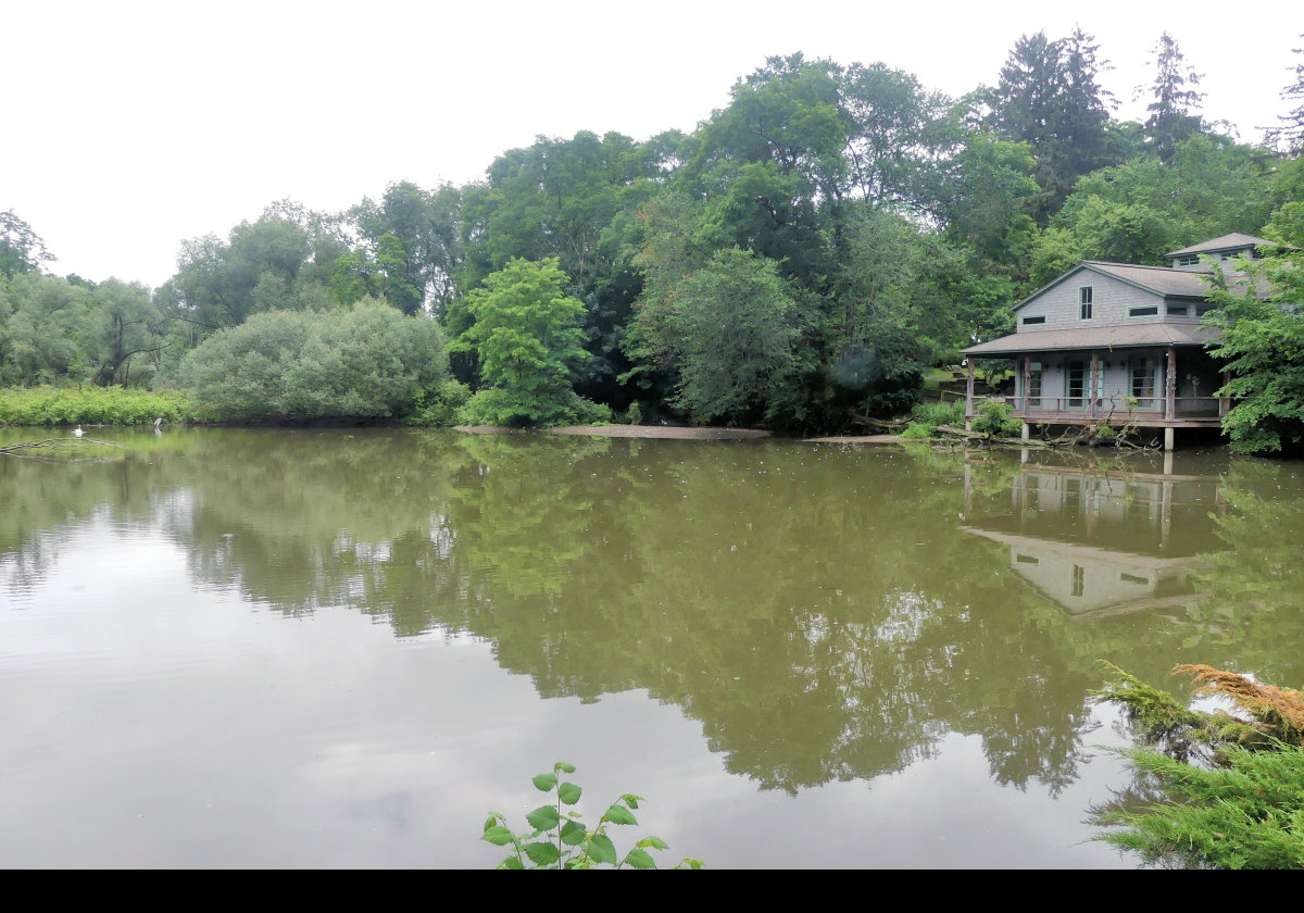 The Meigs Education Center viwed across the water fowl lake.