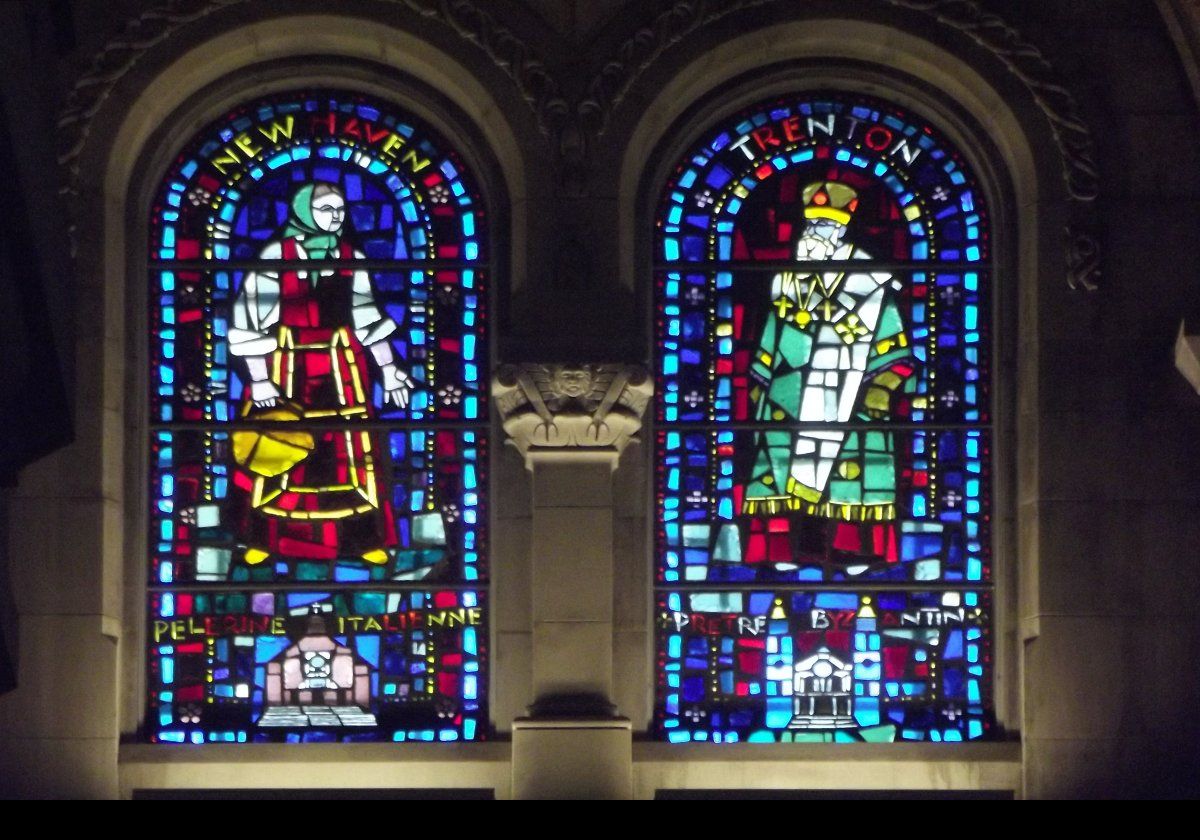 Two of the stained glass windows.