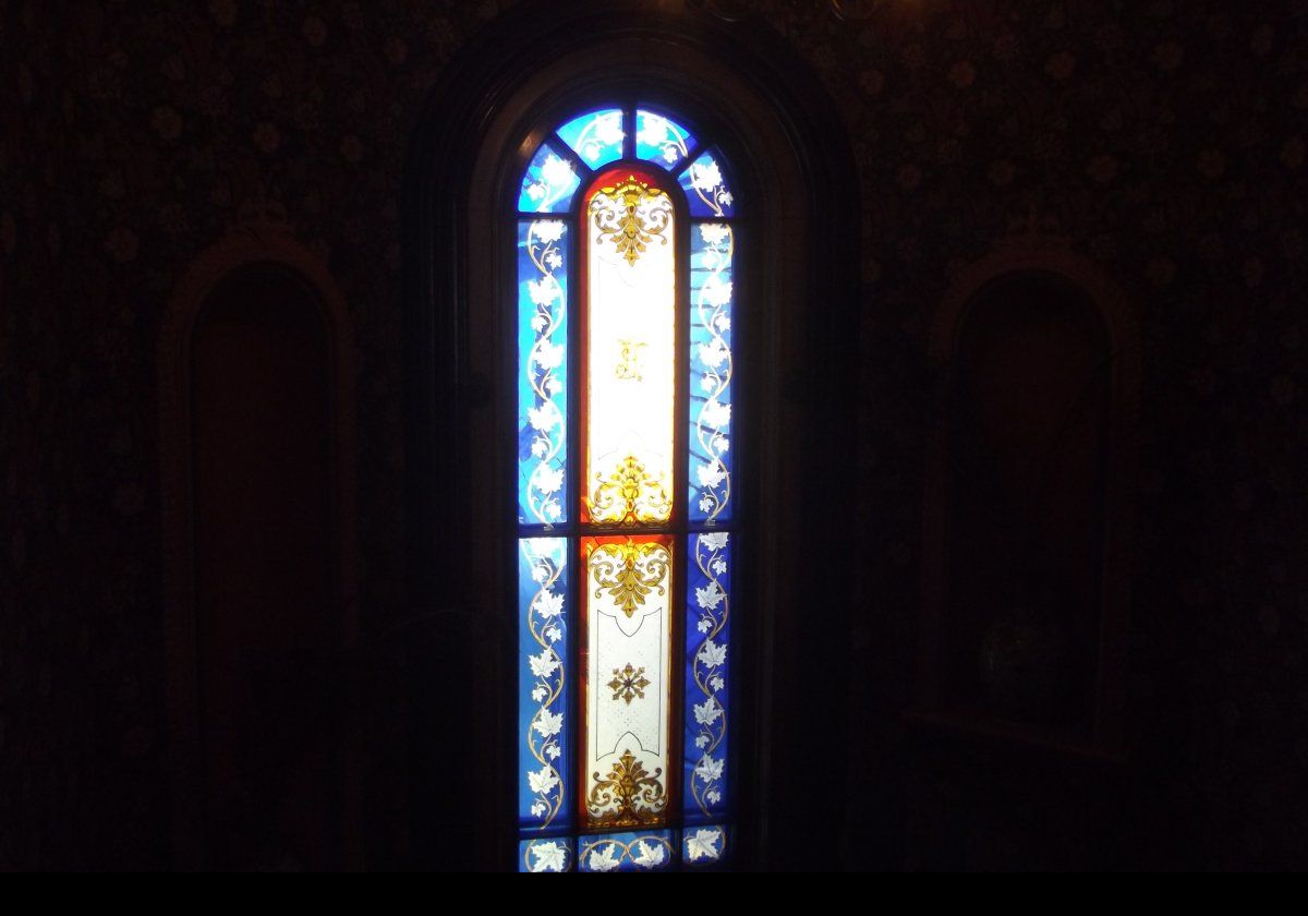 An example of the stained glass featured in the house.