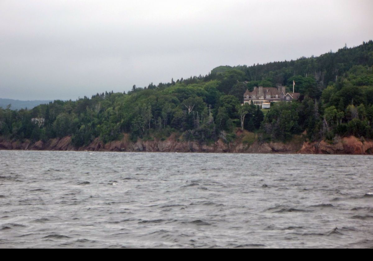 Beinn Bhreagh, aka "The Point", is the former estate of Alexander Graham Bell located on a peninsula jutting into Bras d'Or Lake near the village of Baddeck.  Click the image for a closer view of the house.