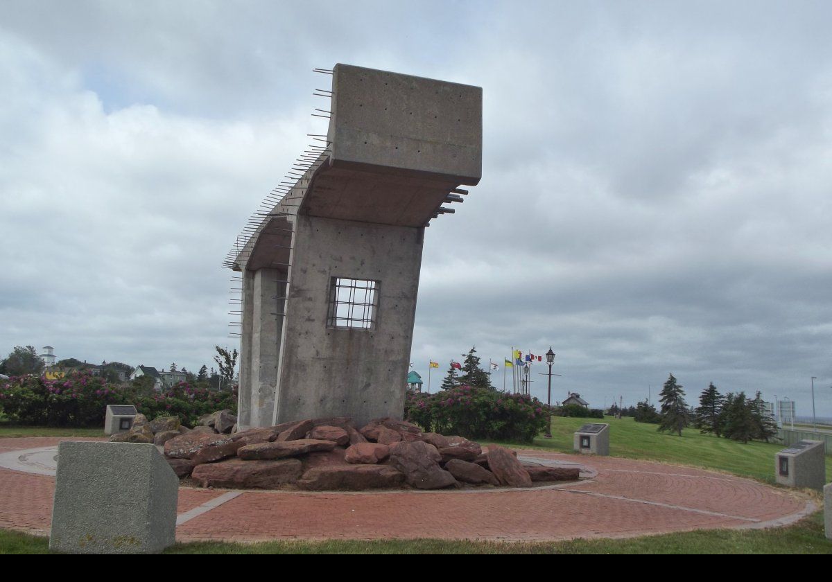 It is located in Bridge Park near the Information office in Borden-Carleton on the Prince Edward Island side of the bridge.