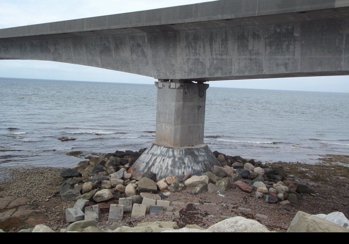 One of the pier shafts supporting the bridge.