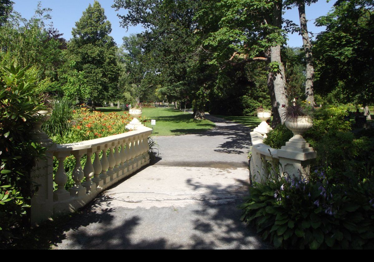 Dating to 1911, this is the lower bridge, one of two bridges.  The other, the upper bridge, commemorates Inspector  Francis Joseph Fitzgerald, a native of Halifax who was in the Royal Northwest Mounted Police.