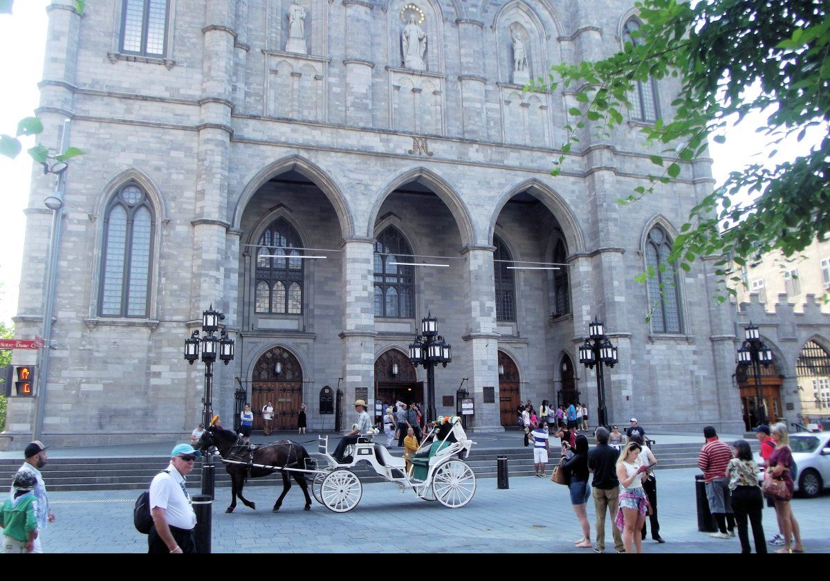 The main entrance of the Notre-Dame Basilica.