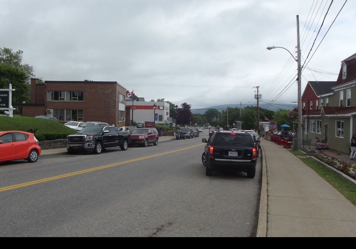 Looking down Old Margaree Road, the main street in Baddeck.