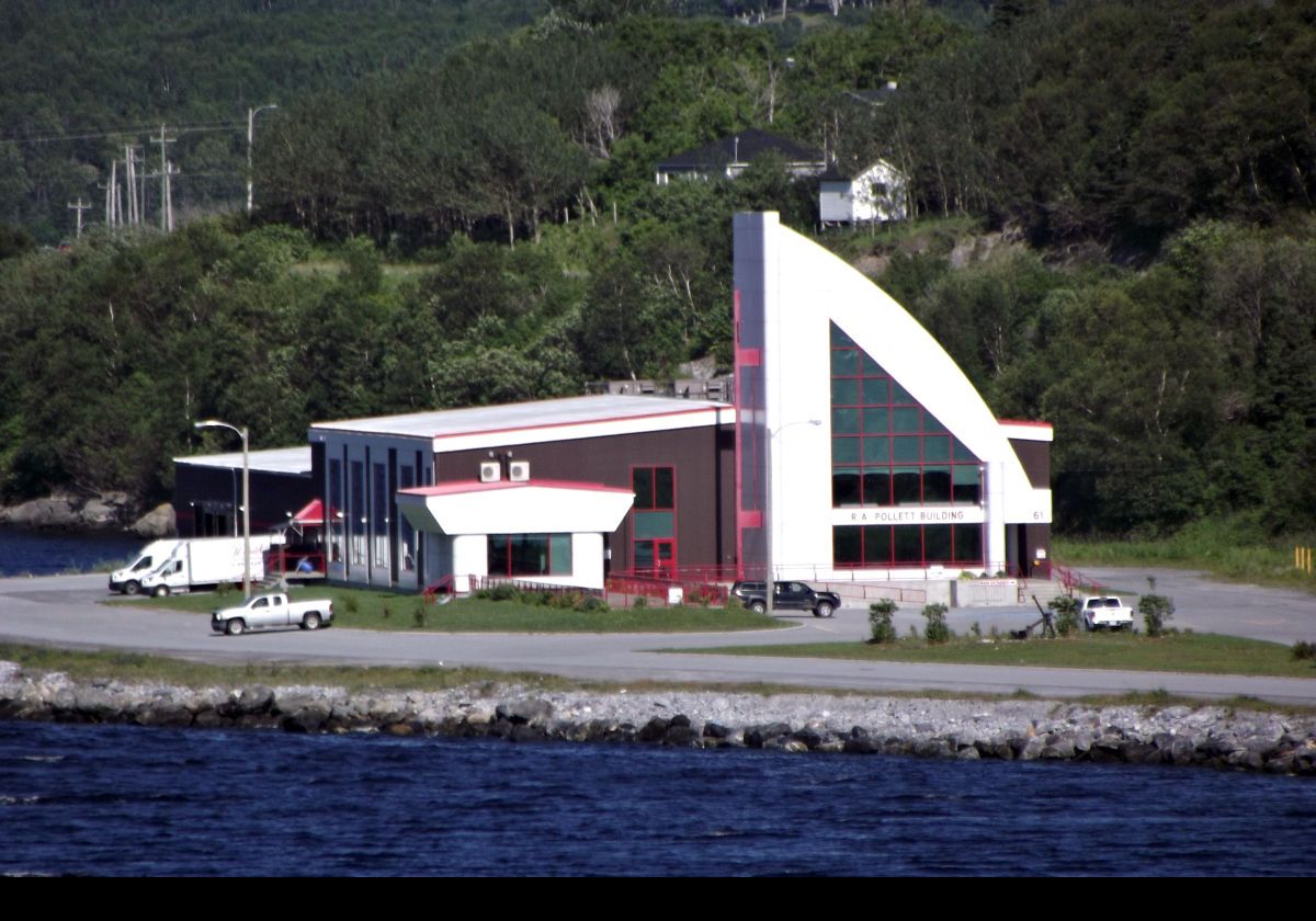 Closeup of the R. A. Pollett office building, owned by the Corner Brook Port Corporation.