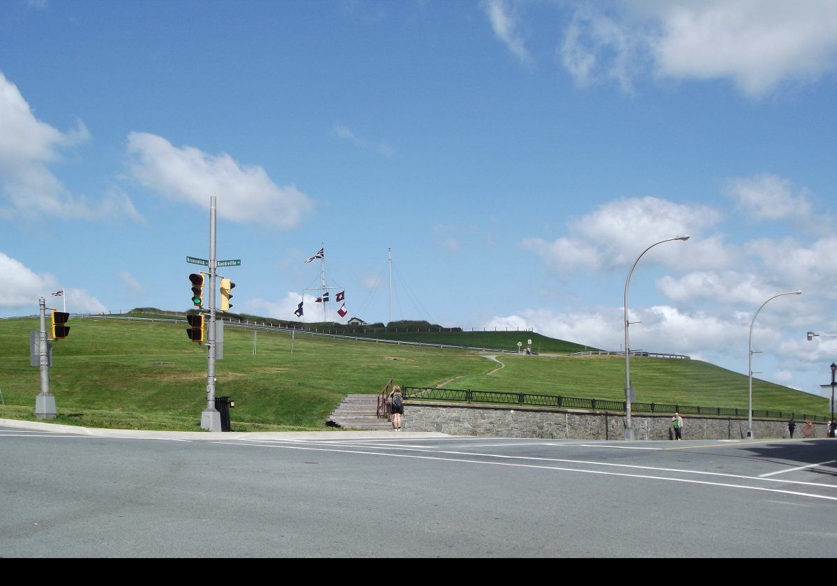 From the junction of Sackville and Brunswick Streets towards the Halifax Citadel Historic site.