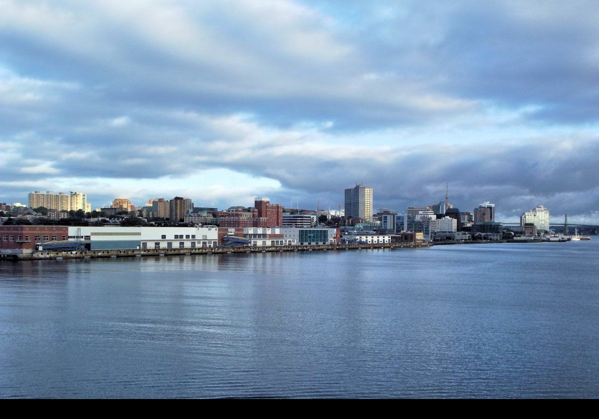 The Halifax waterfront taken from the ship as we arrive.