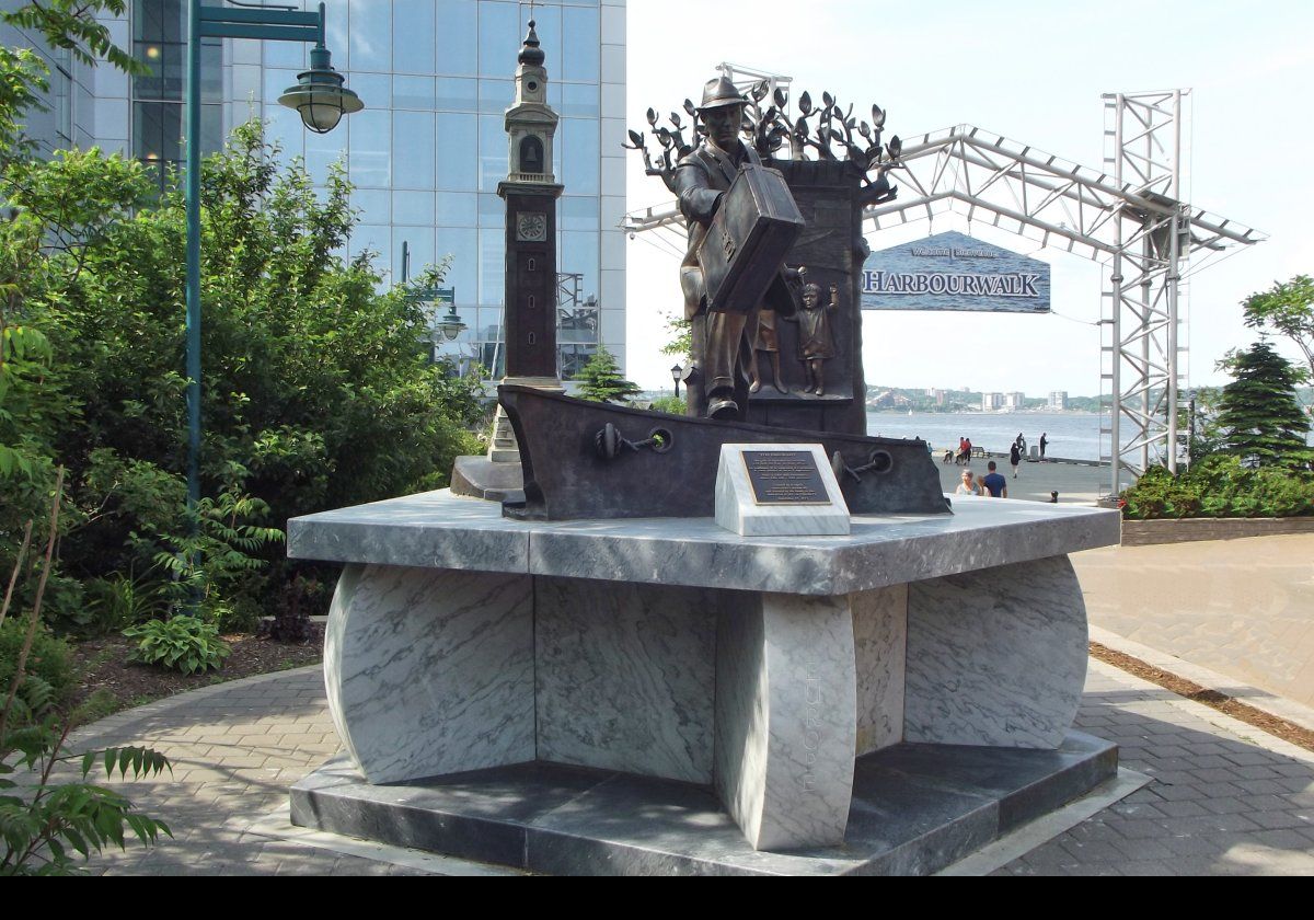 The Emigrant statue at the Seaport, near the Canadian Museum of Immigration at Pier 21.