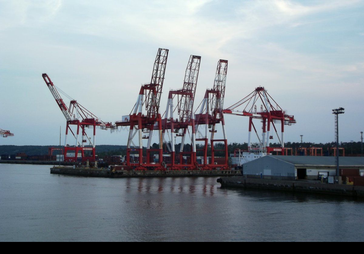 Cranes in the Halterm container terminal.