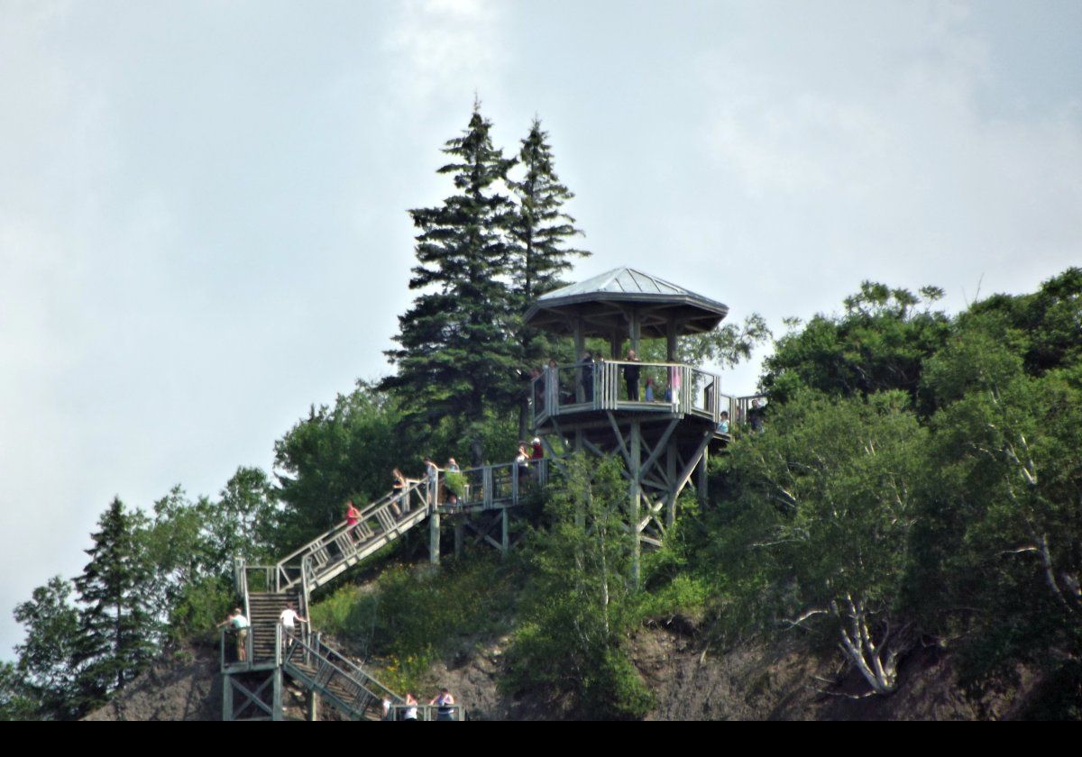 The staircase to the top of the falls.  It is free!