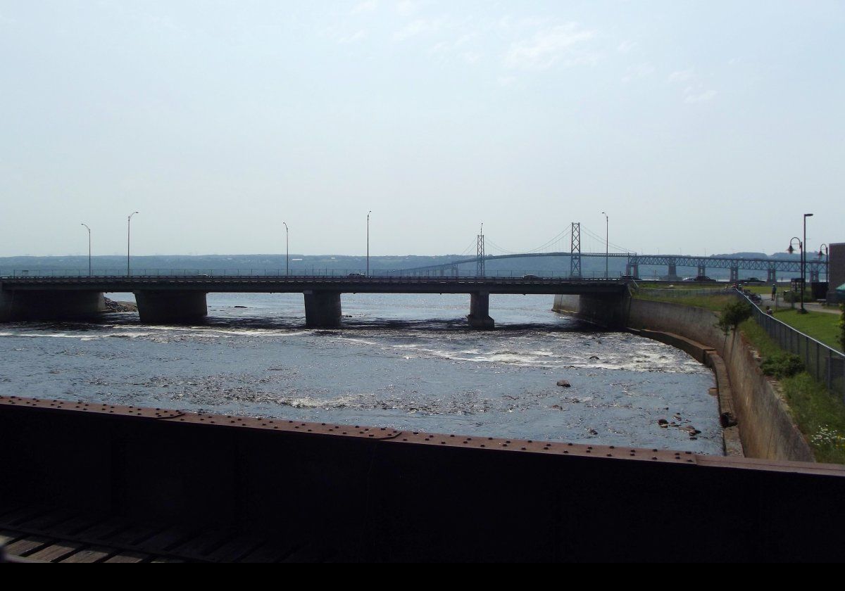 Heading back to the Visitors Centre.  Looking out onto the Saint Lawrence and the Pont de l'Île d'Orléans.  Constructed between 1934 & 1935, the bridge was called the Taschereau Bridge initially after Premier Louis-Alexandre Taschereau by whom it was commissioned.