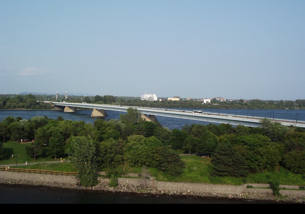 The Concorde Bridge (Pont de la Concorde) connecting Montreal to  Saint Helen's Island.