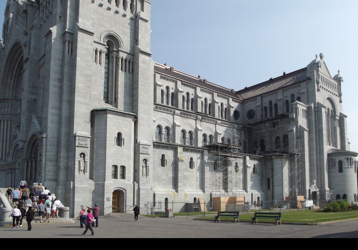 The Basilica of Sainte-Anne-de-Beaupré is on the Rue du Sanctuaire near the Saint Lawrence River.  The first chapel was built on the site in 1658.  Construction of the present Basilica began in 1926 after the previous one had been destroyed by fire in 1922.  It was completed in 1946.