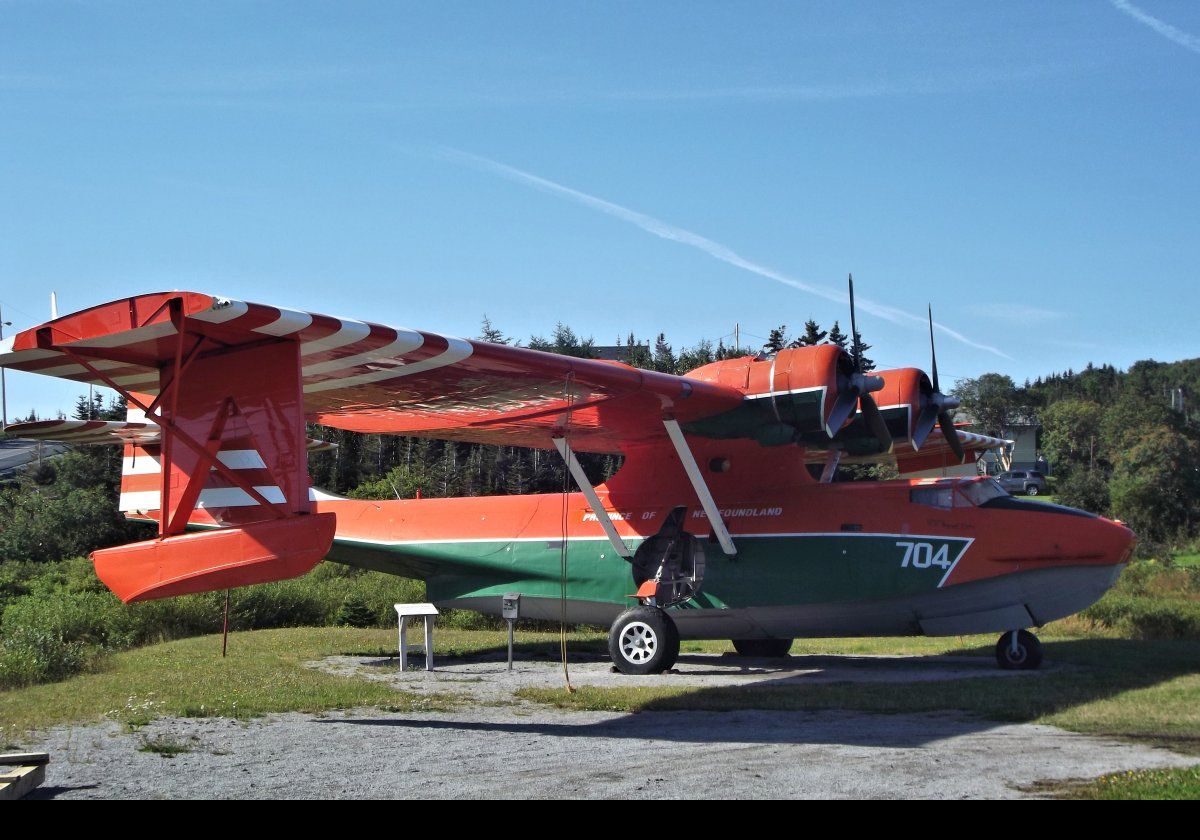 This plane is a memorial to flyers who have served in the Fire Fighting Service.