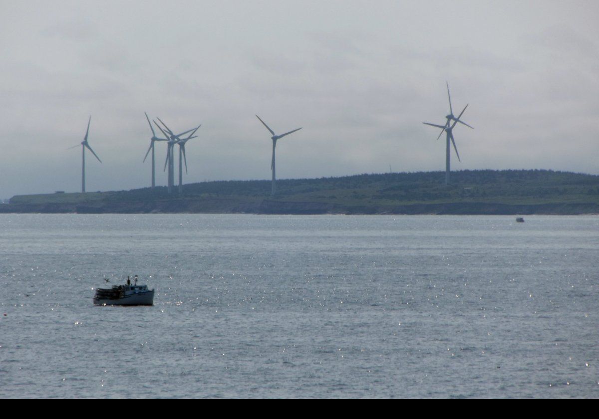 Wind farm near the entrance to Sydney Harbour, NS.