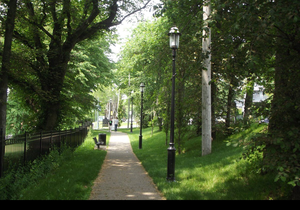 A walkway running parallel to Esplanade down to where our ship was docked.