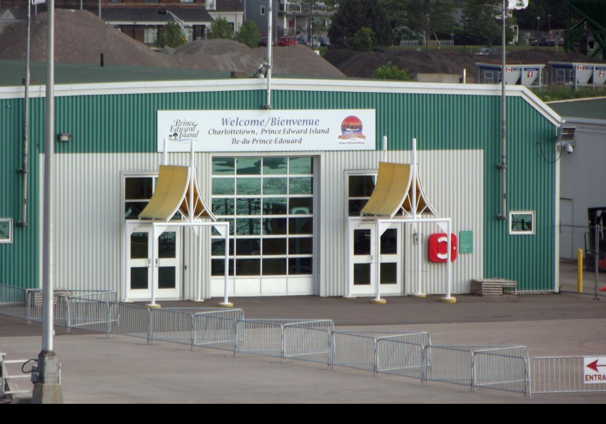 The welcome center and security building.