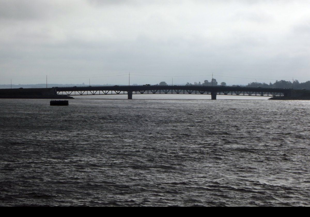 Built in 1962, the Hillsborough River Bridge is part of the Trans-Canada Highway system.  In 1992, as part of the project to build the Confederation Bridge, this bridge was widened from two to four lanes.