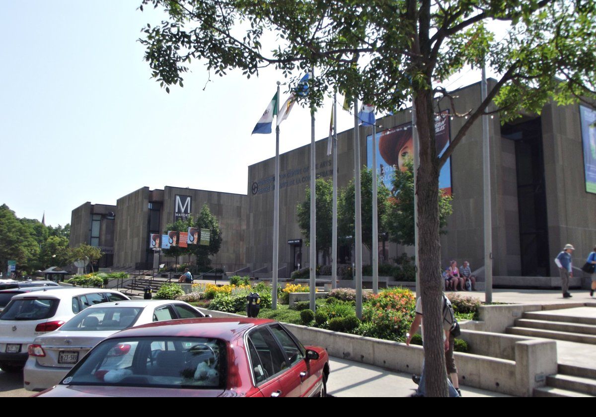 The Confederation Centre of the Arts, usually called the Confederation Centre, is dedicated to the visual and performing arts.  It is regarded as Canada's National Memorial to the Fathers of Confederation, who met at the Charlottetown Conference in September 1864.  During the opening ceremony on October 6th, 1964, Prime Minister L.B. Pearson said:
"It is a tribute to those famous men who founded our Confederation. But it is also dedicated to the fostering of those things that enrich the mind and delight the heart, those intangible but precious things that give meaning to a society and help create from it a civilization and a culture."