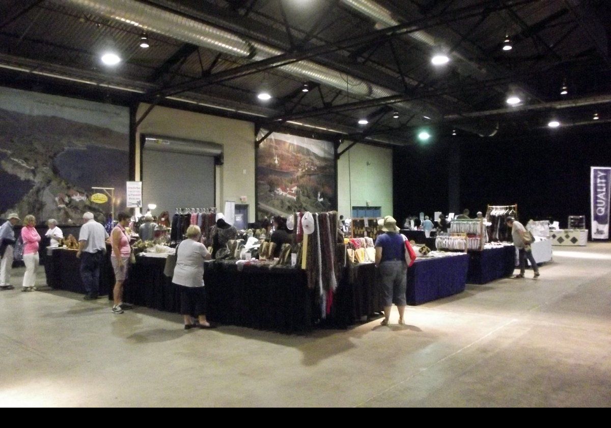 Retail stalls in the Joan Harriss Cruise Pavilion.