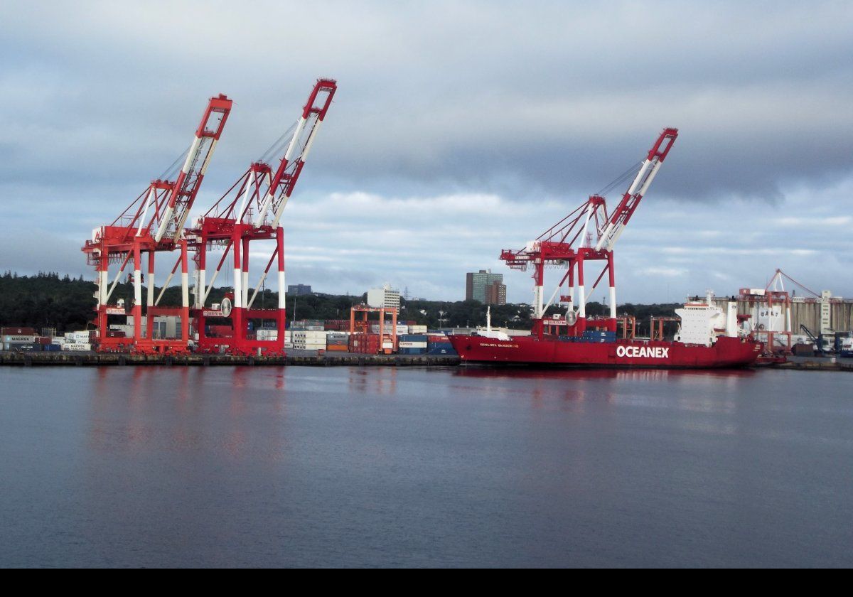 Cranes in the Halterm container terminal. 