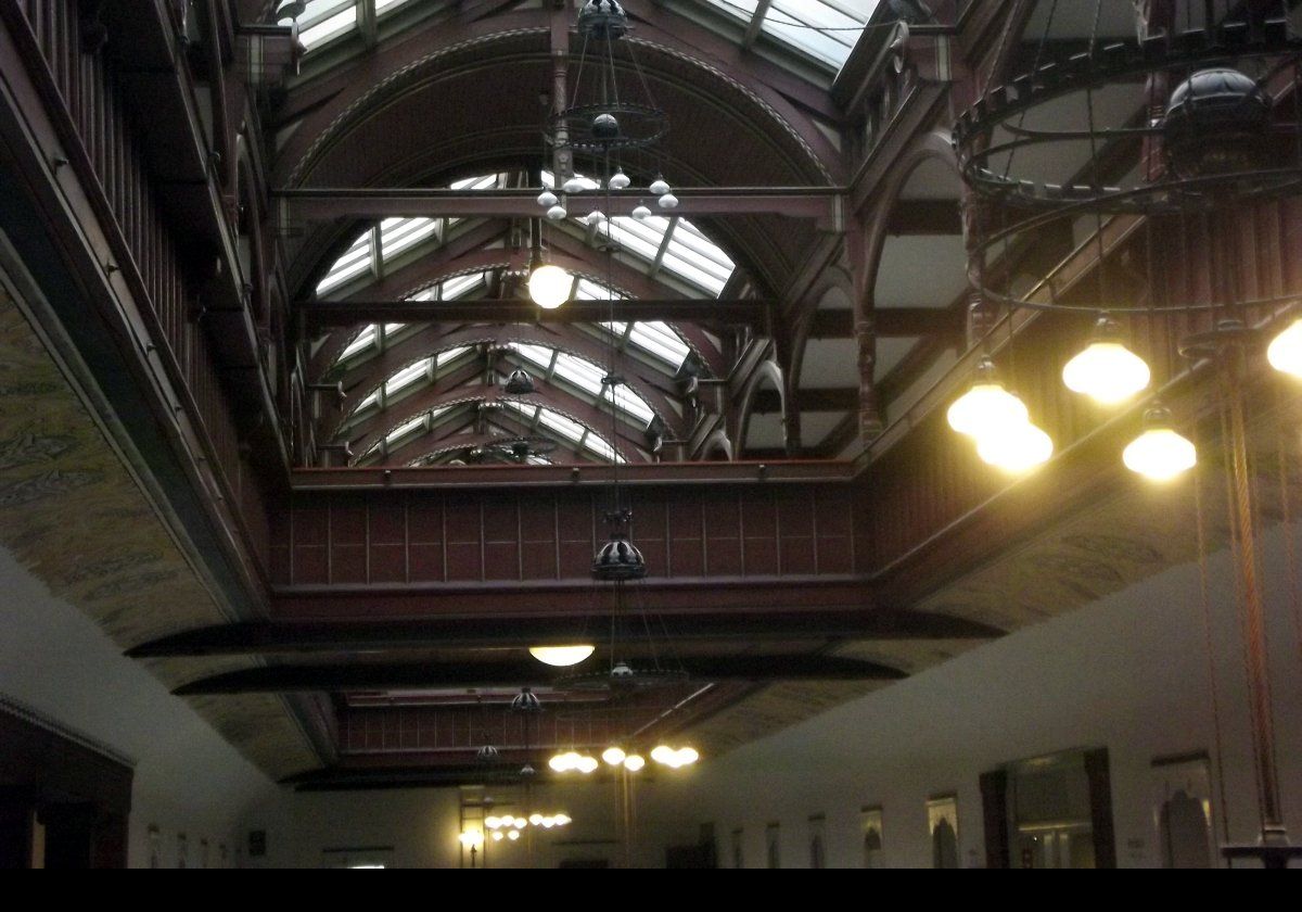 The ceiling & upper floor of this part of City Hall.